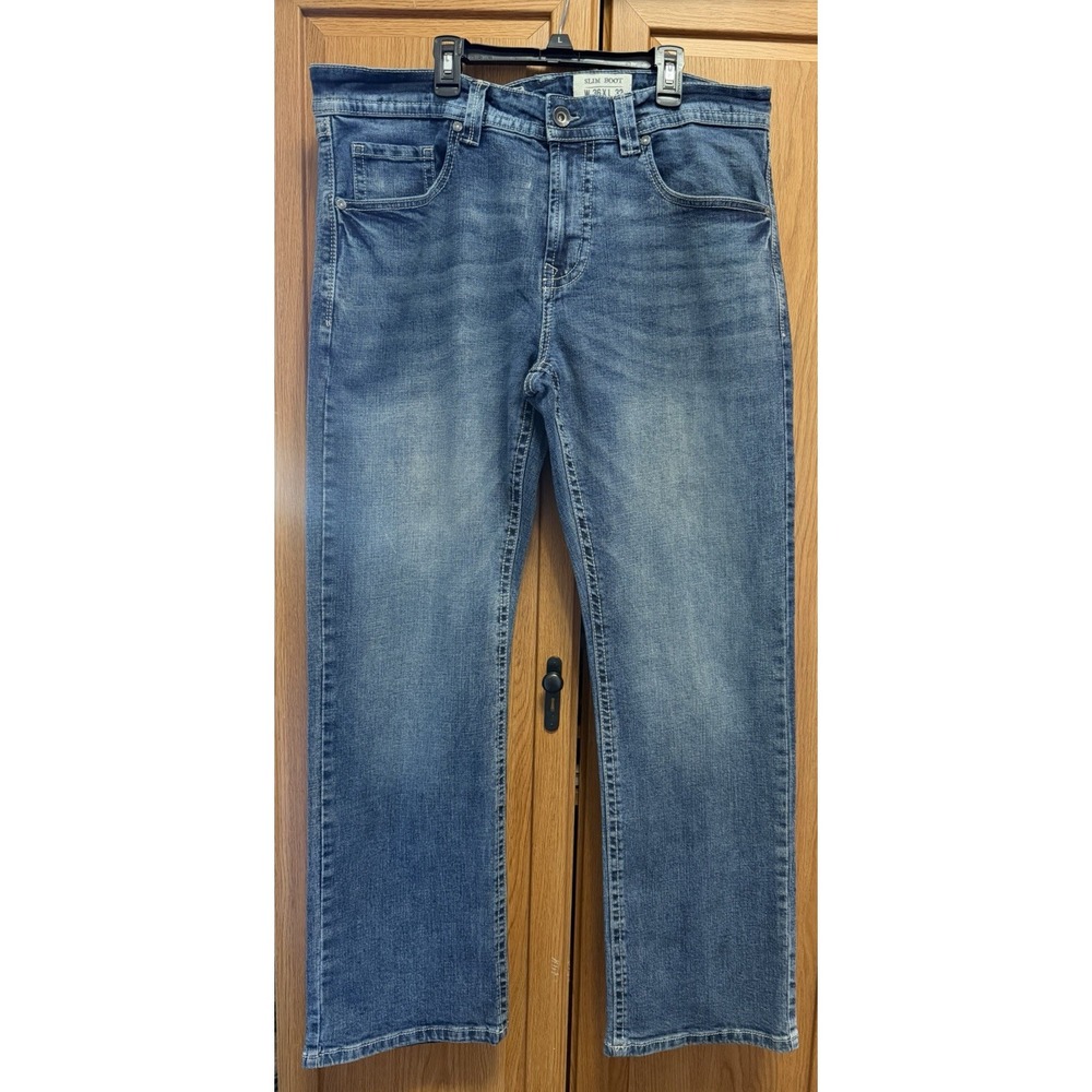 TK Axel Slim Boot Jeans Men's W36XL32 - Distressed Denim with Flap Pockets